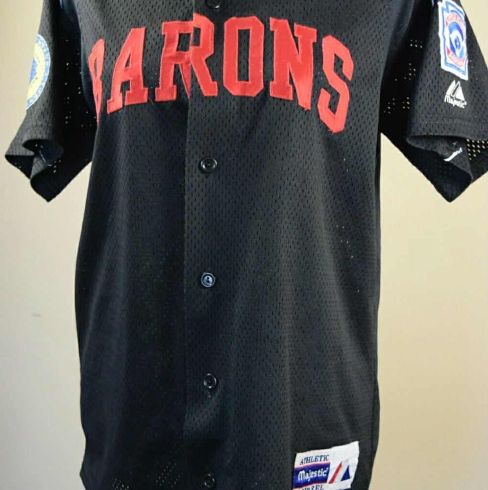 Black Baron baseball jersey by Majestic.